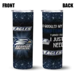 georgia southern eagles radiant glitter blue skinny tumbler best selling 1.webp