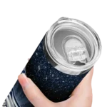 georgia southern eagles radiant glitter blue skinny tumbler best selling 1.webp