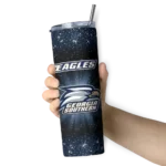 georgia southern eagles radiant glitter blue skinny tumbler best selling 1.webp