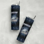 georgia southern eagles radiant glitter blue skinny tumbler best selling 1.webp