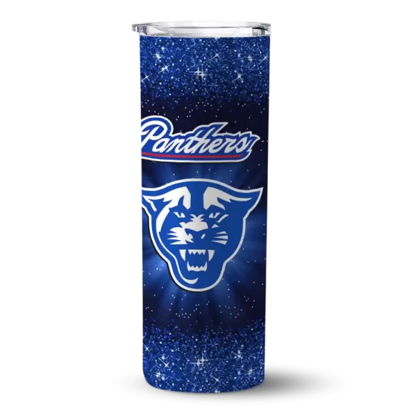 georgia state panthers radiant glitter blue skinny tumbler best selling 1