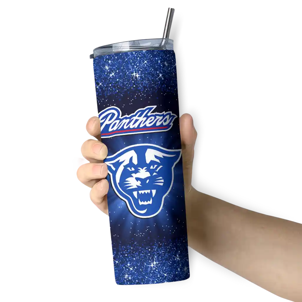 georgia-state-panthers-radiant-glitter-blue-skinny-tumbler-premium-grade.webp