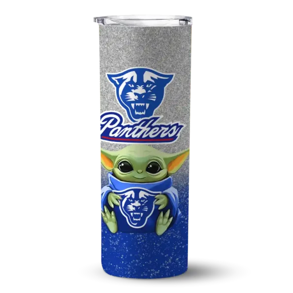 georgia state panthers yoda smile blue skinny tumbler best selling 1