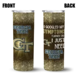 georgia tech yellow jackets radiant glitter gold skinny tumbler best selling 1 1 2.webp
