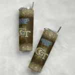 georgia tech yellow jackets radiant glitter gold skinny tumbler best selling 1 1 2.webp