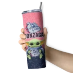 gonzaga bulldogs yoda smile blue skinny tumbler best selling 1.webp
