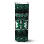 hawaii-rainbow-warriors-radiant-glitter-green-skinny-tumbler-best-selling.webp