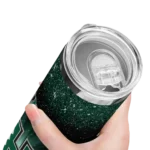 hawaii-rainbow-warriors-radiant-glitter-green-skinny-tumbler-best-selling.webp