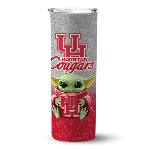 houston cougars yoda smile red skinny tumbler best selling