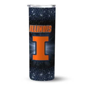 Illinois Fighting Illini Radiant Glitter Blue Skinny Tumbler