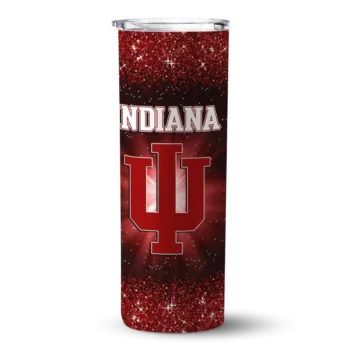 Indiana Hoosiers Radiant Glitter Red Skinny Tumbler