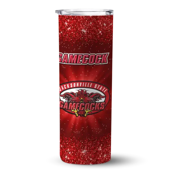 jacksonville state gamecocks radiant glitter red skinny tumbler best selling