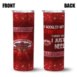jacksonville-state-gamecocks-radiant-glitter-red-skinny-tumbler-best-selling.webp