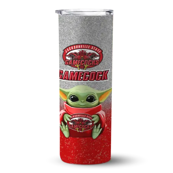 jacksonville state gamecocks yoda smile red skinny tumbler best selling 1