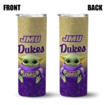 james madison dukes yoda smile purple skinny tumbler best selling 1.webp