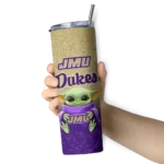 james madison dukes yoda smile purple skinny tumbler best selling 1.webp