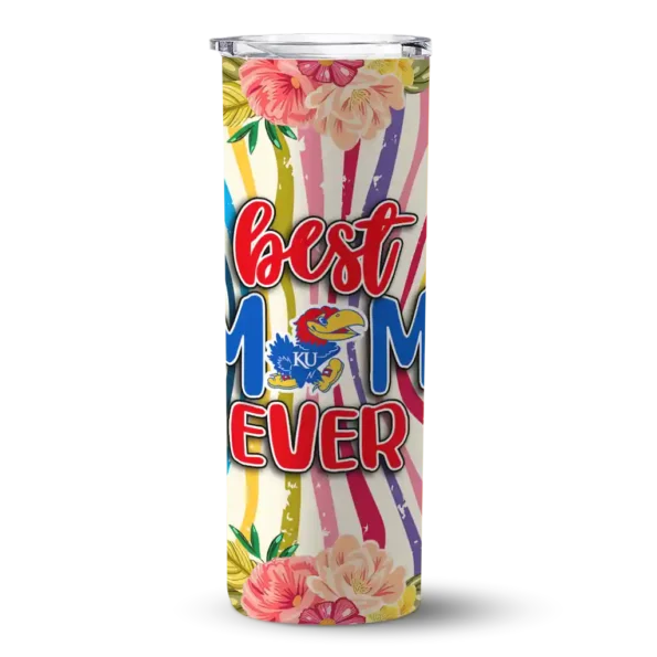 kansas jayhawks flower cluster skinny tumbler best selling