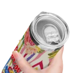 kansas jayhawks flower cluster skinny tumbler best selling 1.webp