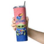 kansas-jayhawks-yoda-smile-blue-skinny-tumbler-best-selling.webp