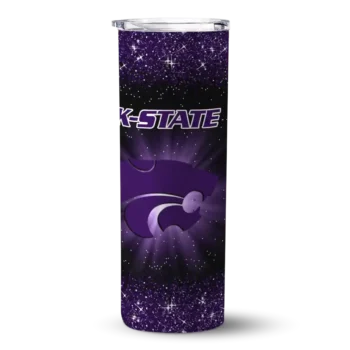 Kansas State Wildcats Radiant Glitter Purple Skinny Tumbler