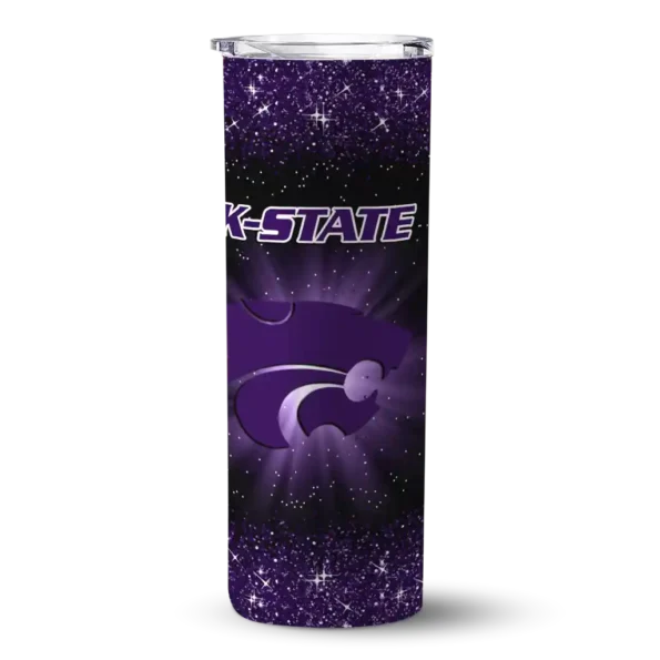 kansas state wildcats radiant glitter purple skinny tumbler best selling