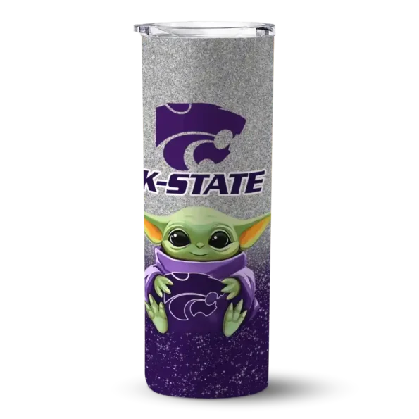 kansas state wildcats yoda smile purple skinny tumbler best selling