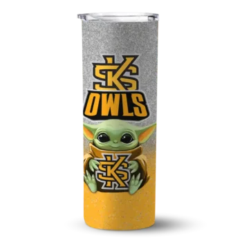 Kennesaw State Owls Yoda Smile Gold Skinny Tumbler