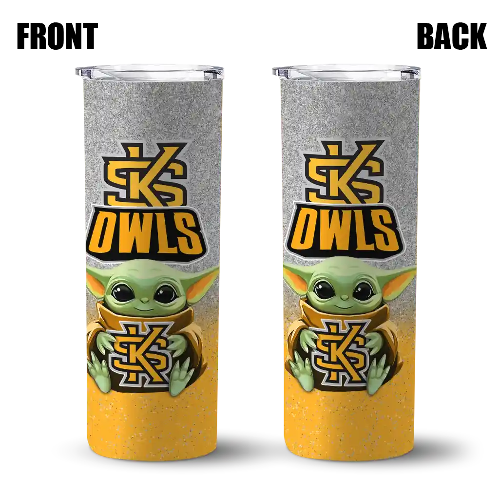 kennesaw-state-owls-yoda-smile-gold-skinny-tumbler-fashion-forward-1.webp