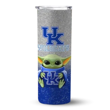 Kentucky Wildcats Yoda Smile Blue Skinny Tumbler