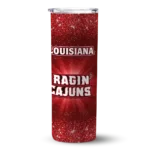 louisiana-ragin-cajuns-radiant-glitter-red-skinny-tumbler-best-selling-1.webp