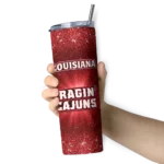 louisiana-ragin-cajuns-radiant-glitter-red-skinny-tumbler-best-selling-1.webp