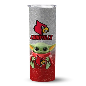 Louisville Cardinals Yoda Smile Red Skinny Tumbler