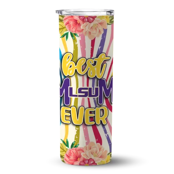 lsu tigers flower cluster skinny tumbler best selling