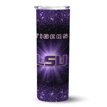 LSU Tigers Radiant Glitter Purple Skinny Tumbler