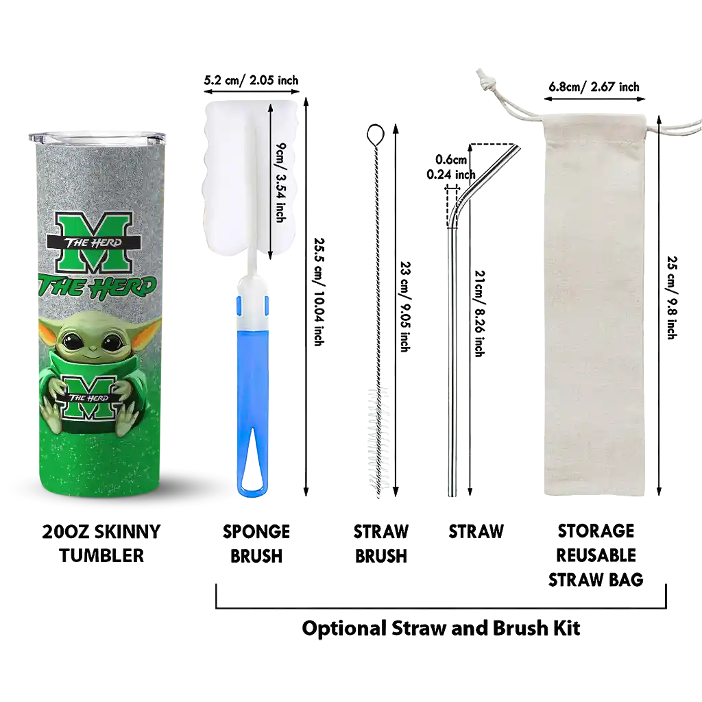 marshall-thundering-herd-yoda-smile-green-skinny-tumbler-new-arrival.webp