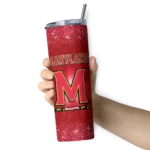 maryland-terrapins-radiant-glitter-red-skinny-tumbler-best-selling.webp