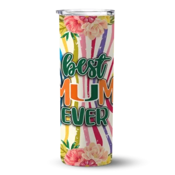 Miami Hurricanes Flower Cluster Skinny Tumbler