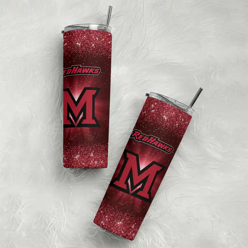 miami-redhawks-radiant-glitter-red-skinny-tumbler-top-rated.webp