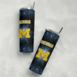 michigan-wolverines-radiant-glitter-blue-skinny-tumbler-best-selling.webp