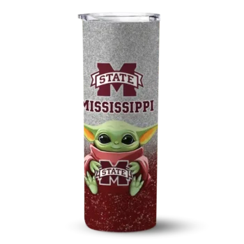 Mississippi State Bulldogs Yoda Smile Maroon Skinny Tumbler
