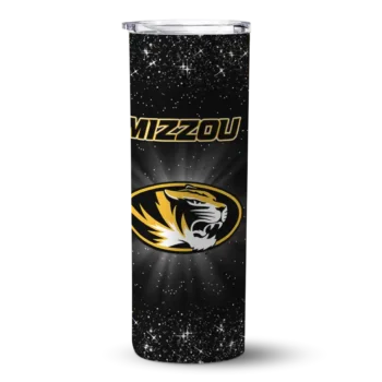 Missouri Tigers Radiant Glitter Black Skinny Tumbler