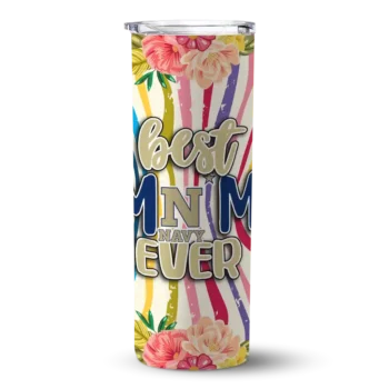 Navy Midshipmen Flower Cluster Skinny Tumbler