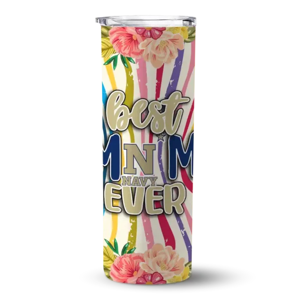 navy midshipmen flower cluster skinny tumbler best selling