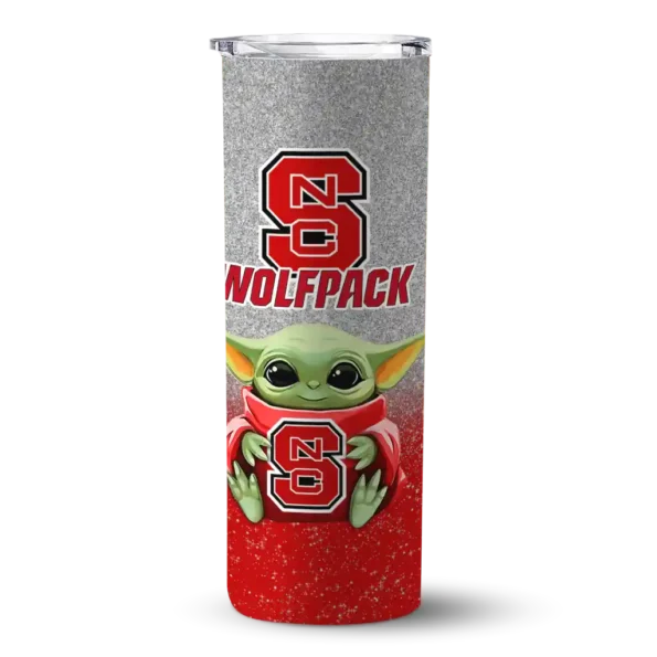 nc state wolfpack yoda smile red skinny tumbler best selling