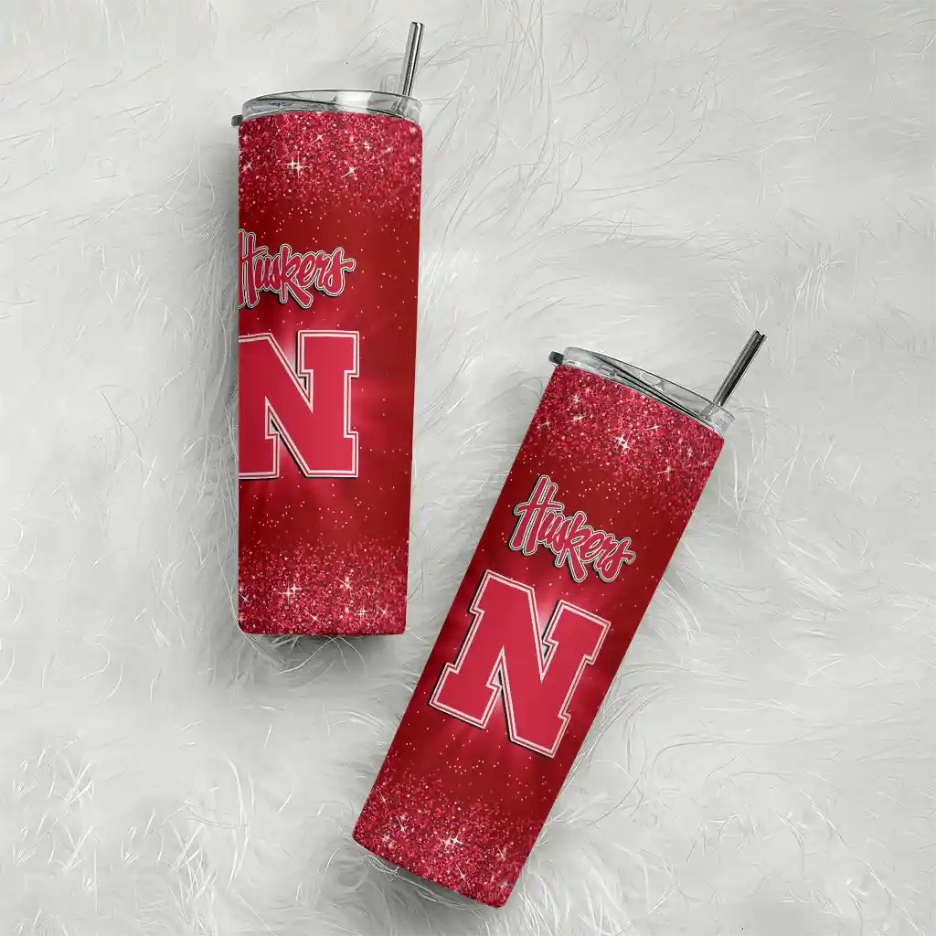 nebraska-cornhuskers-radiant-glitter-red-skinny-tumbler-top-rated.webp