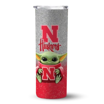 Nebraska Cornhuskers Yoda Smile Red Skinny Tumbler