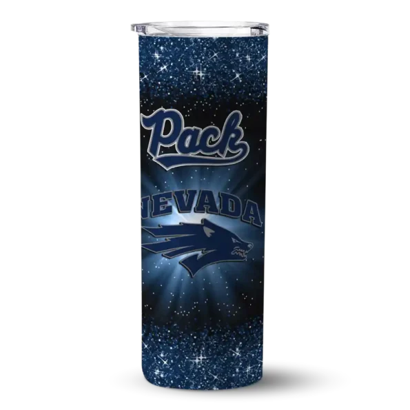nevada wolf pack radiant glitter blue skinny tumbler best selling
