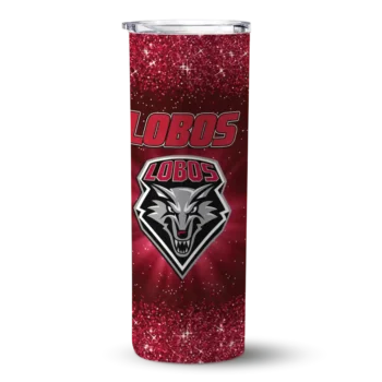 New Mexico Lobos Radiant Glitter Red Skinny Tumbler