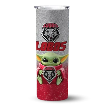 New Mexico Lobos Yoda Smile Red Skinny Tumbler