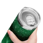 north-texas-mean-green-radiant-glitter-green-skinny-tumbler-best-selling.webp